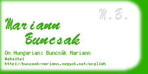 mariann buncsak business card
