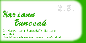 mariann buncsak business card